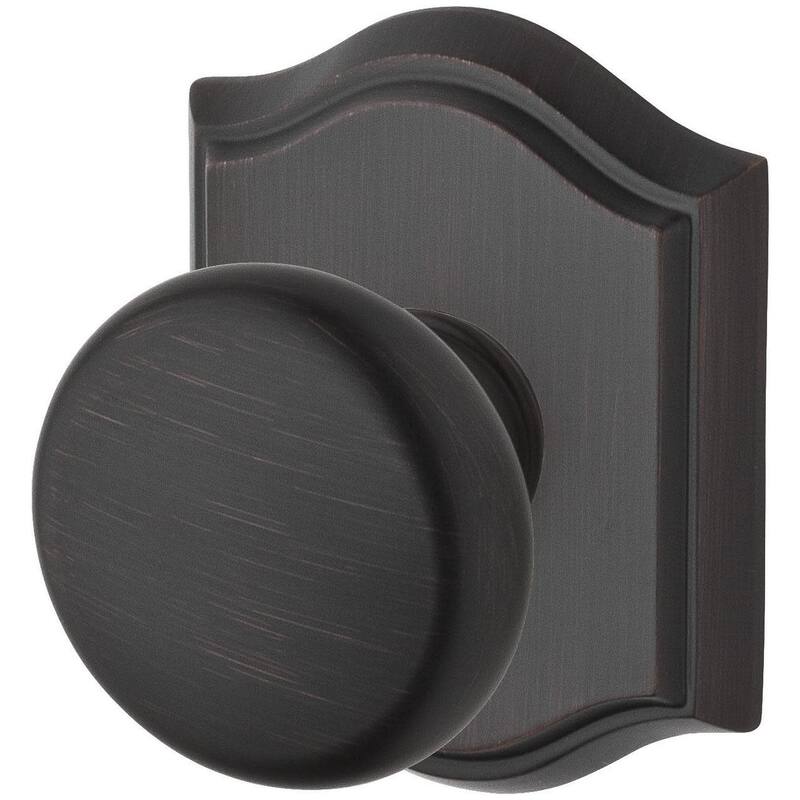Baldwin Round Non-Turning Two-Sided Dummy Door Knob Set with Arch Rose - Venetian Bronze