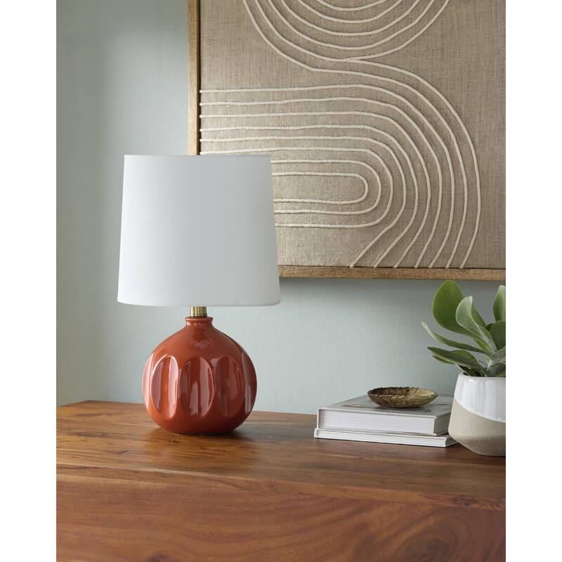 Livabliss Bellune Global Accent Table Lamp - 15"H x 10"W x 10"D - Red
