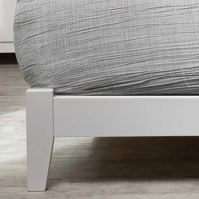 Richmond Full Low Profile Solid Wood Platform Bed Frame in White