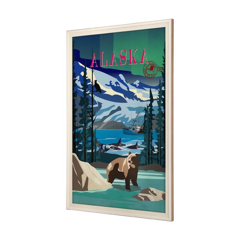 Alaska Go USA by Mercana Studio a Hand Embellished Framed Art Print Series