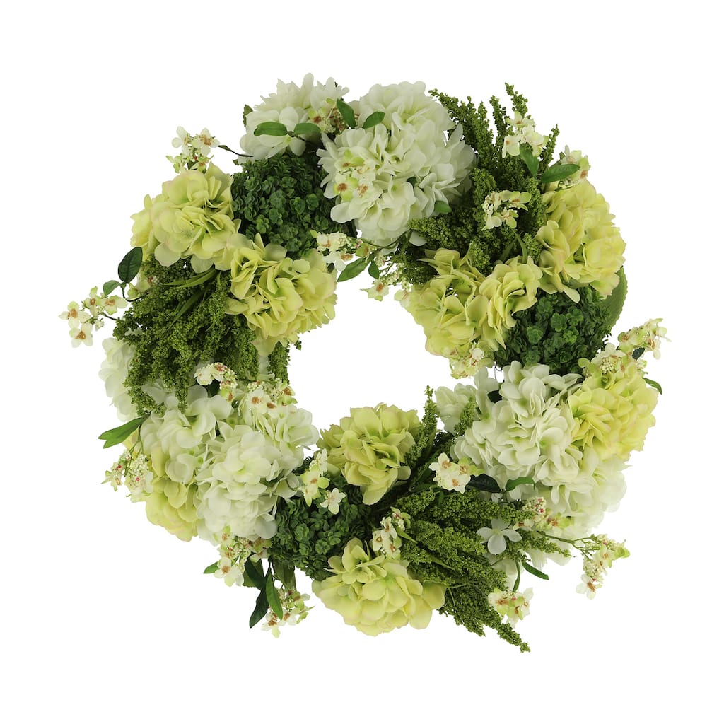 27" Assorted Hydrangea, Heather and Wildflower Wreath