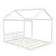 preview thumbnail 8 of 14, Queen Size Wooden House Bed with Headboard Floor Bed, White