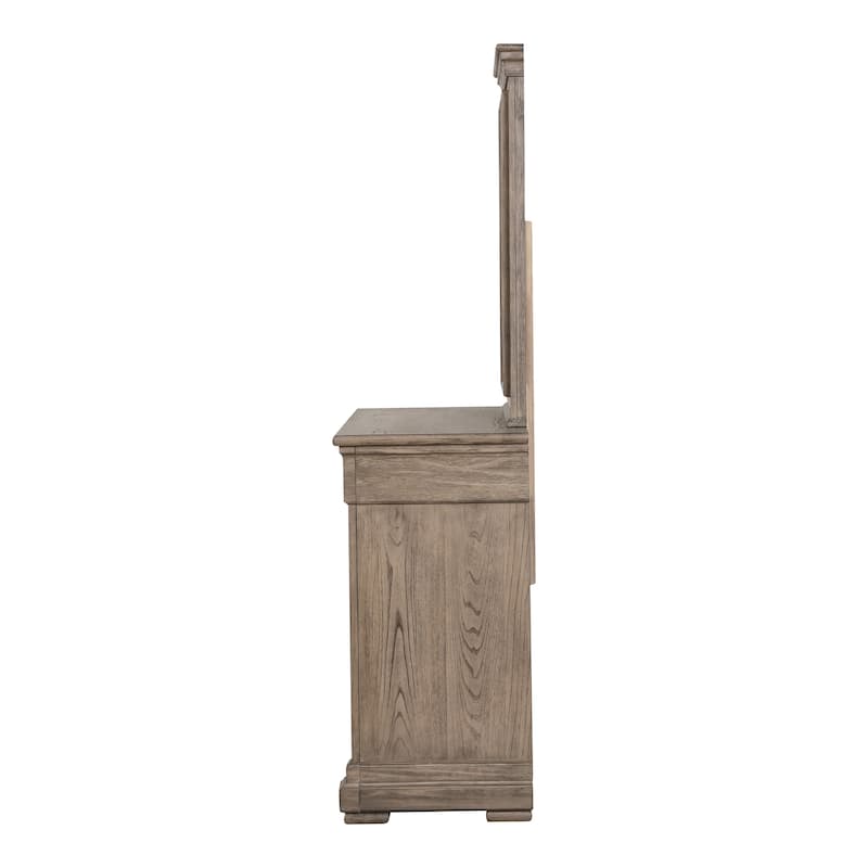 Furniture of America Wacine 5-Piece Weathered Grey Solid Wood Panel Bedroom Set