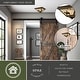 preview thumbnail 2 of 11, Trail Bronze Rustic Horse Cowboy Square Outdoor Flush Mount Ceiling Light - 14-in W x 7-in H x 14-in D