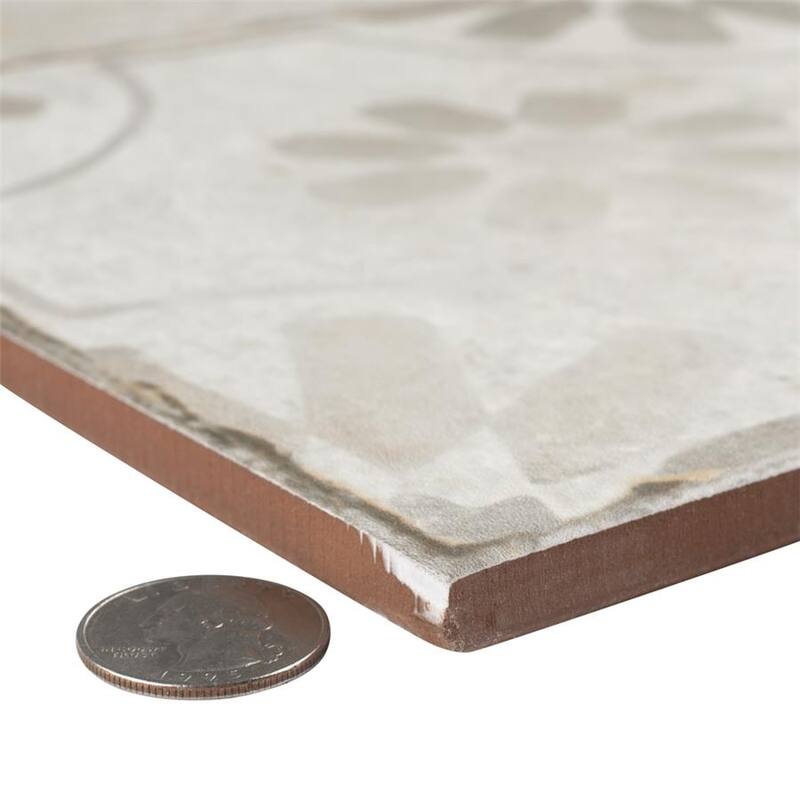 Merola Tile Kings Blume White 17-5/8" x 17-5/8" Ceramic Floor and Wall Tile
