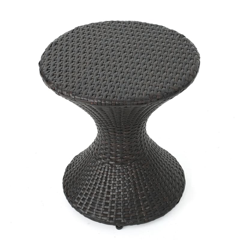 Franklin Outdoor Round Wicker Side Table by Christopher Knight Home