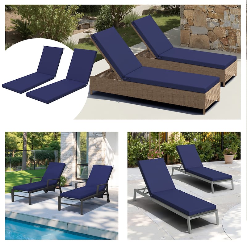 Outdoor Patio Chaise Lounge Cushion with Sunbrella