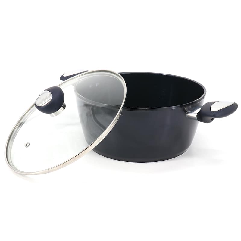 4.2 Quart Ceramic Nonstick Aluminum Dutch Oven with Lid in Dark Blue