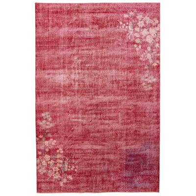 ECARPETGALLERY Hand-knotted Melis Vintage Dark Red Wool Rug - 6'9 x 10'6