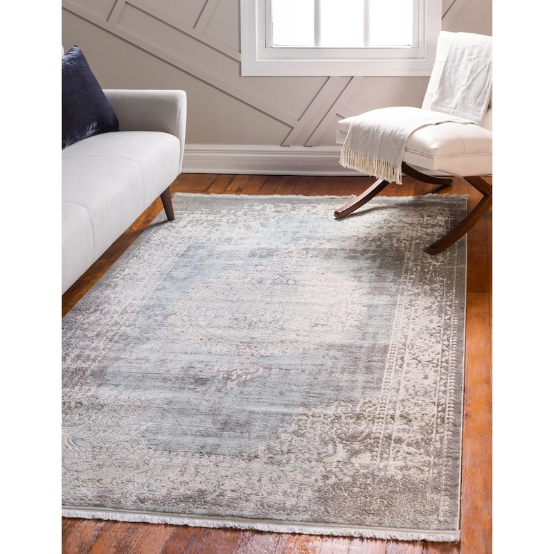 Contemporary Franbu Collection Area Rug - Light Blue - 5'x8'