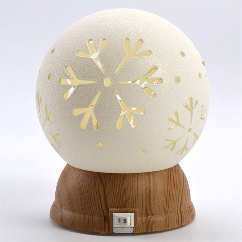 Battery Operated Snow Globe Decor Light,Christmas Snowflake Ornament