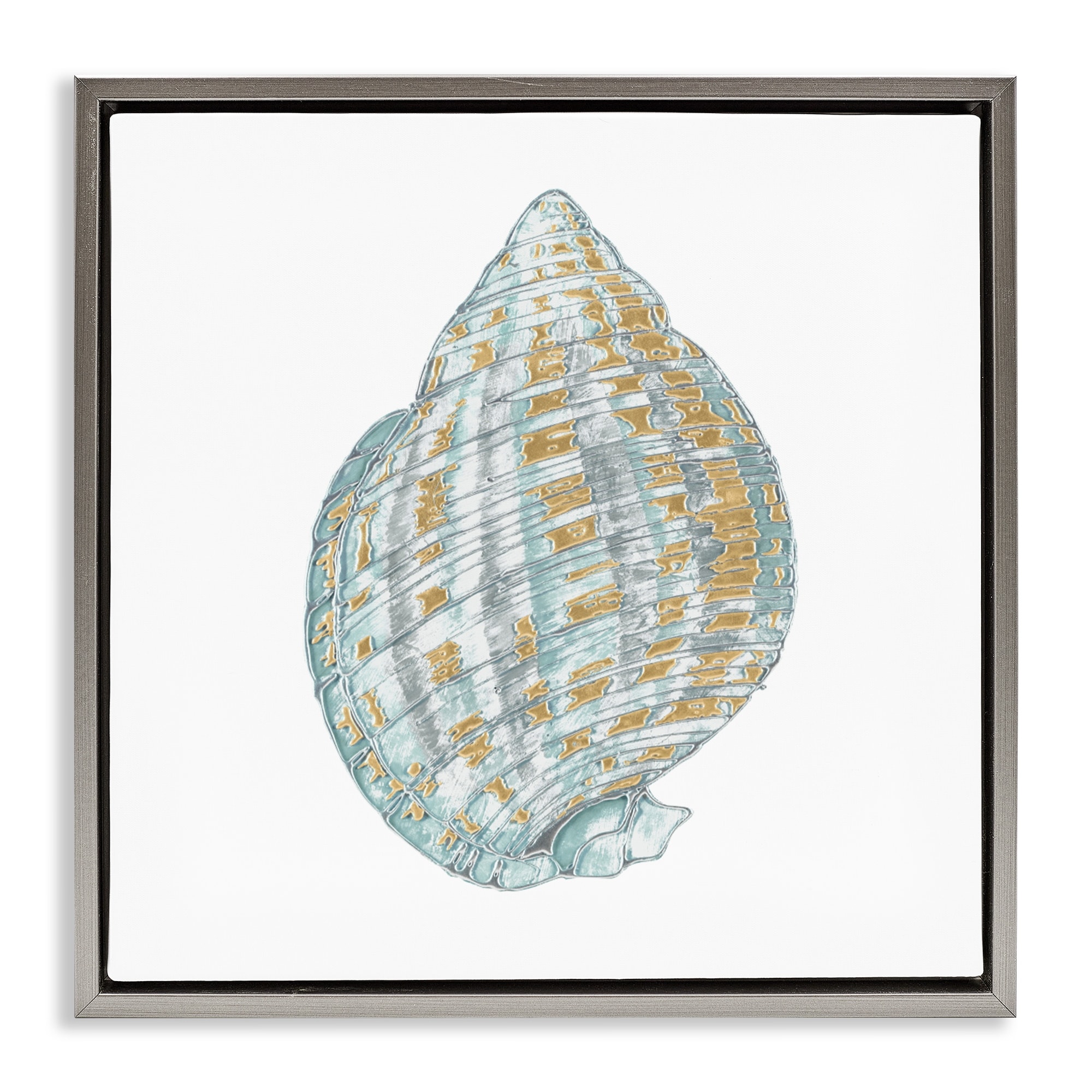 Stupell Regal Shells Spiral Framed Floater Canvas Wall Art Design By Lorenzo Collective
