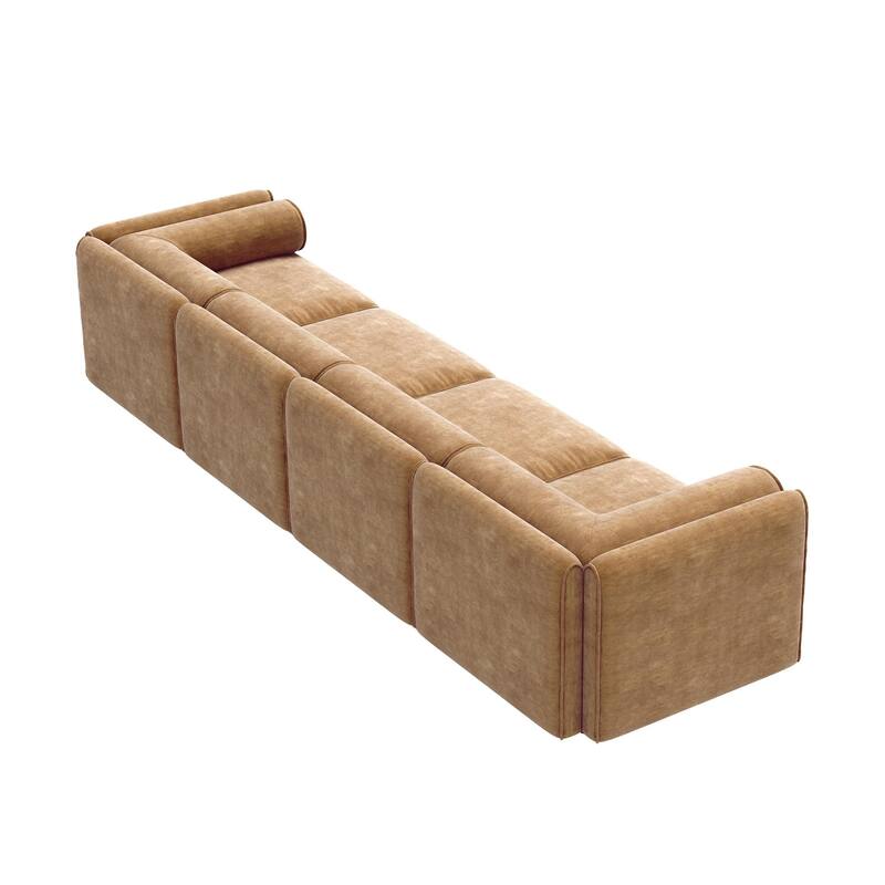 GDFStudio - Oberon Chenille 4-Seater Sofa With Storage Seat