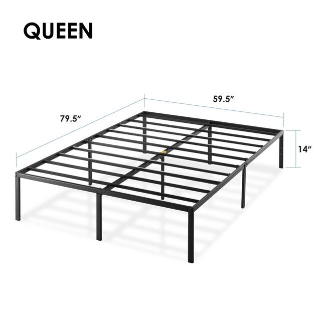 Metal 14-inch Platform Bed Frame By Crown Comfort