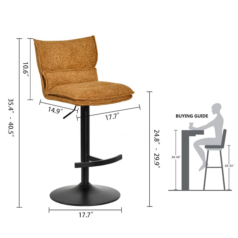 Swivel Adjustable Height with Armless Bar Stools
