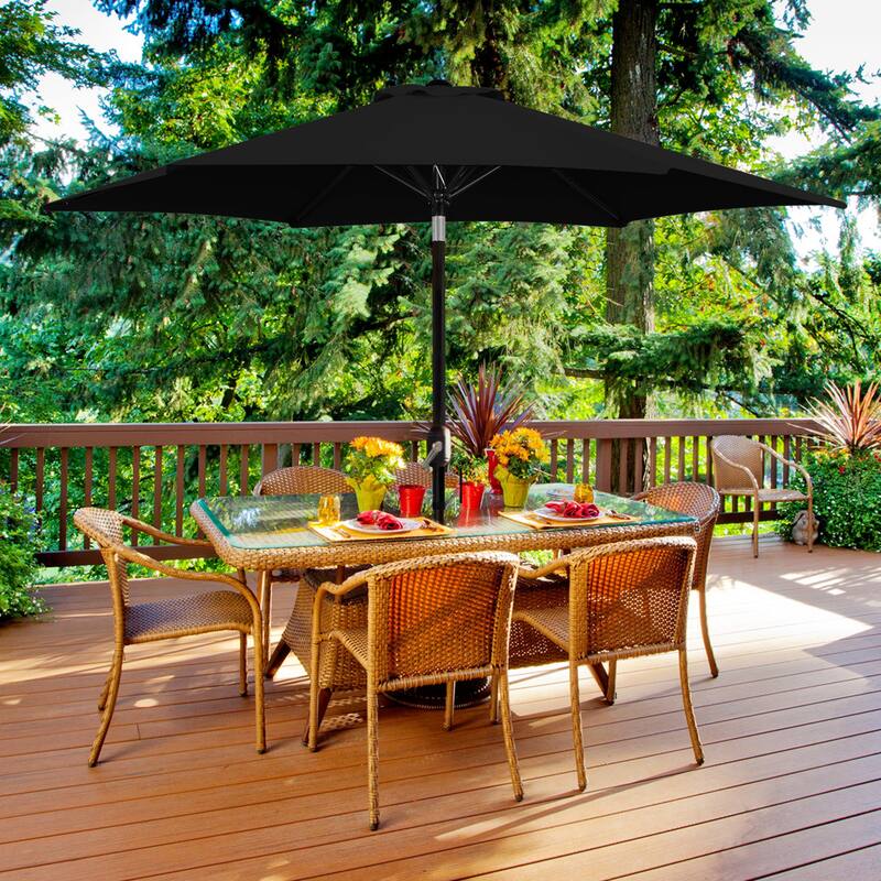 Yaheetech 9ft Patio Umbrella 8 Ribs with Push Button Tilt and Crank