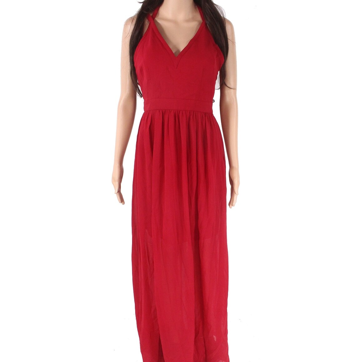 Shop Minuet Women S Dress Red Size Small S Shift V Neck Pleated Open Back Overstock 30385607