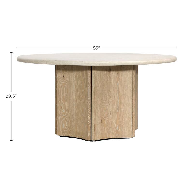 Octavia 59" Wide Oak Dining Table, Natural