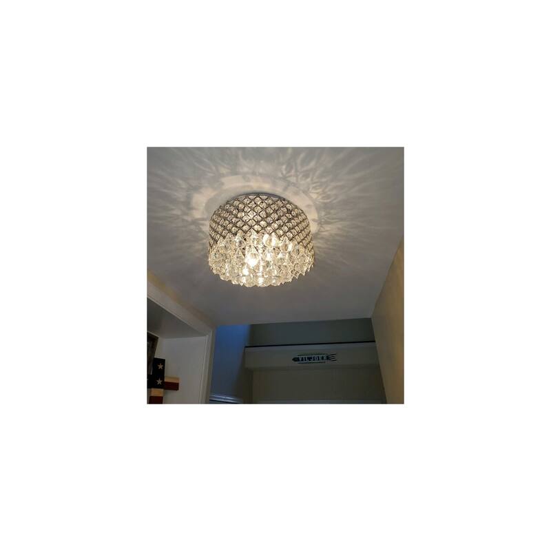 Modern 4-Light Flush Mount Ceiling Light - Chrome Finish Interior Lighting - 9.5