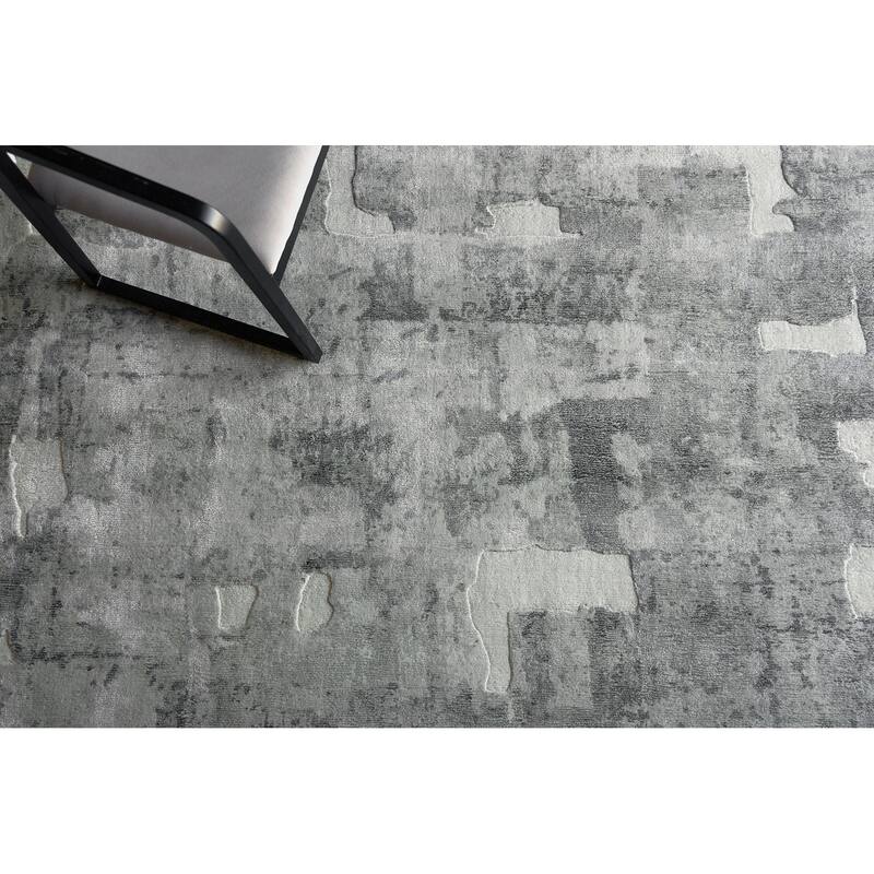 Papyrus Gray Wool/Bamboo Silk handloomed Area Rug