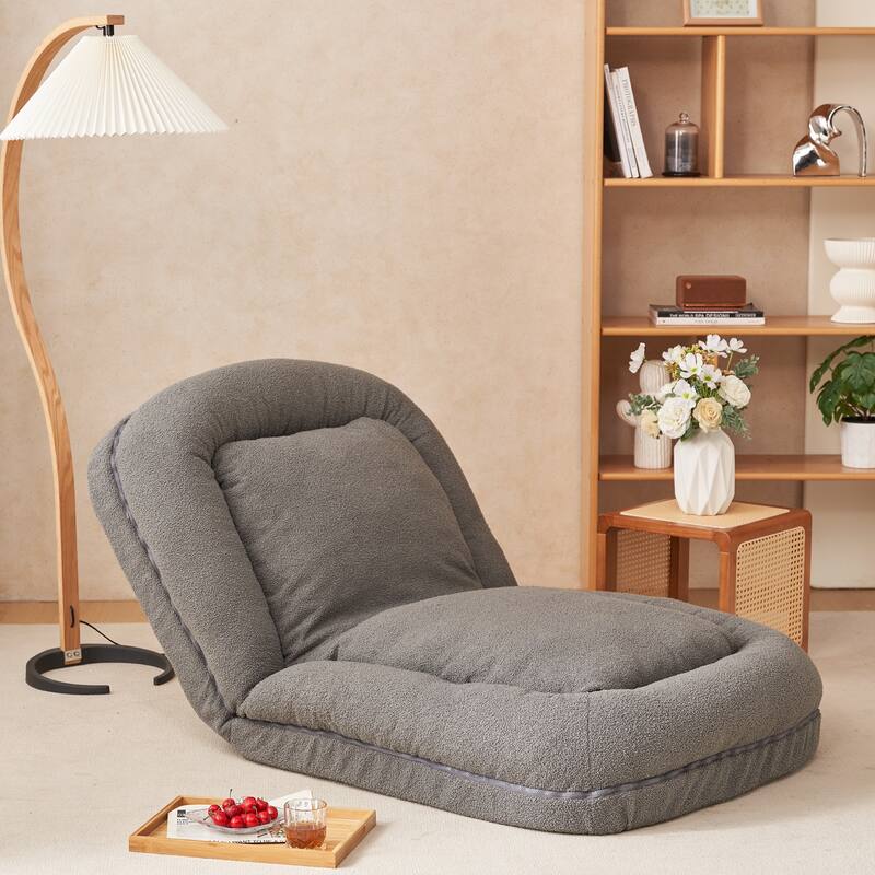 18 Sections Adjustable Triple Fold Down Sofa Bed, Adjustable Floor Couch Sofa with Pillow, Upholstered Floor Bed
