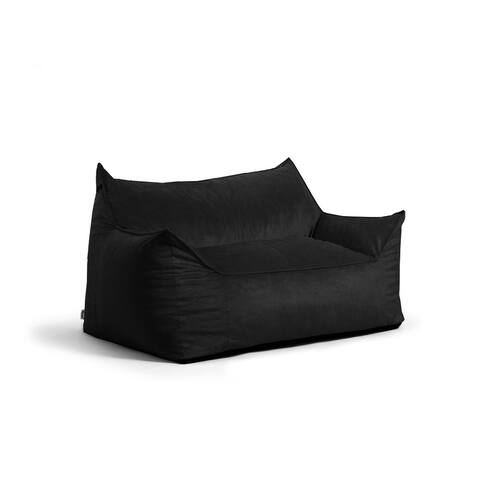 Bean Bag Chair, Black Plush
