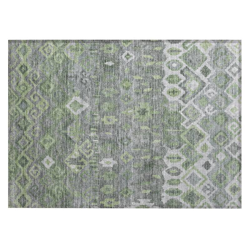 Machine Washable Indoor/ Outdoor Boho Moroccan Chantille Rug