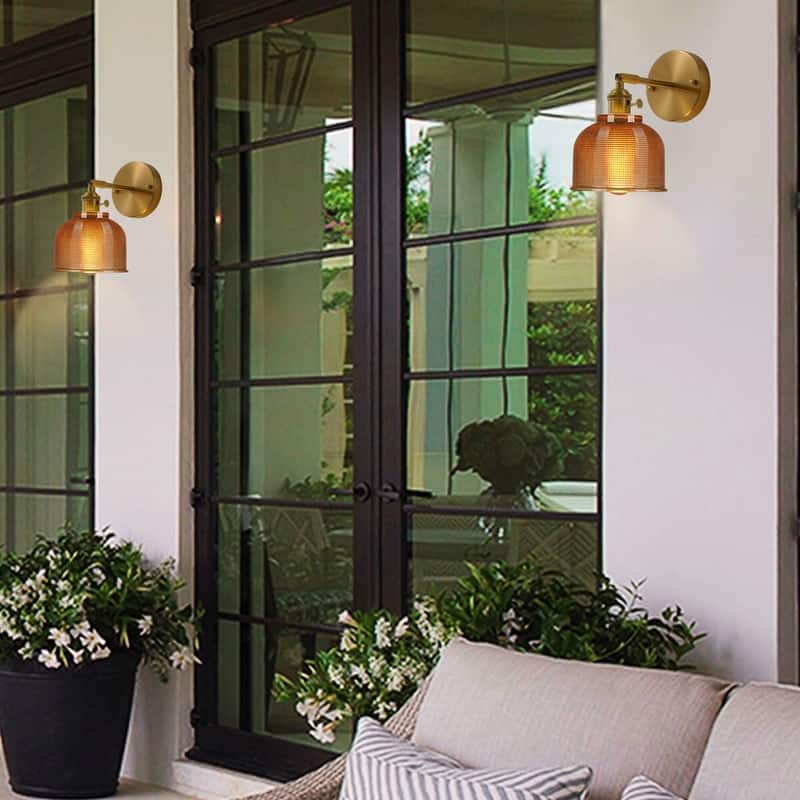 LED wall sconce gold wall light brass, copper, glass wall bulb