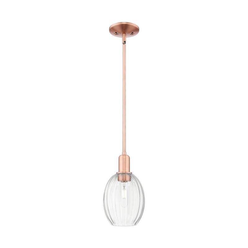 Innovations Lighting 716-1S-11-6 Preston Pendant Preston 6" Wide Mini - Antique Copper / Clear