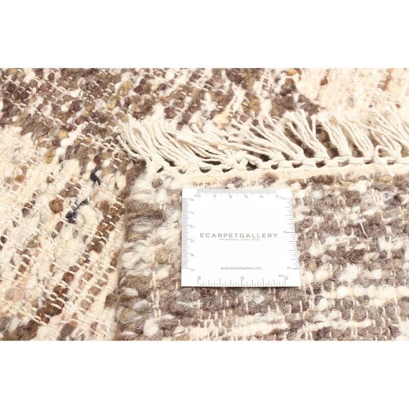 ECARPETGALLERY Braid weave Sienna Beige Wool Rug - 5'7 x 7'9