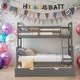 preview thumbnail 1 of 10, Multifunctional Design Twin over Full Bunk Bed with ladder Grey