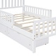 preview thumbnail 5 of 6, Wood Platform Bed with 3 Guardrails and 2 Drawers