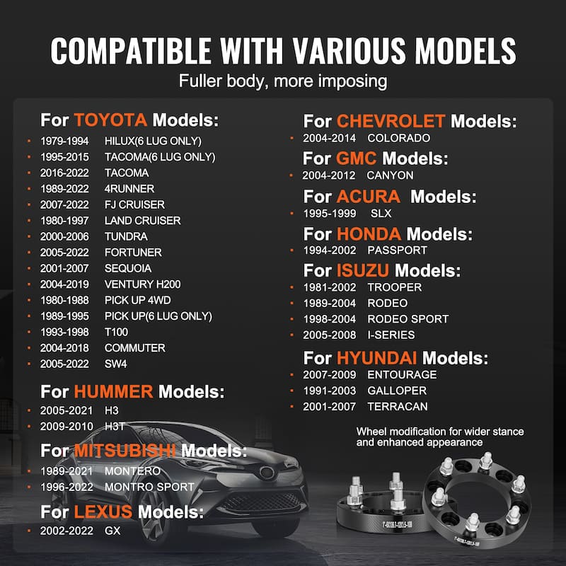 Wheel Spacers，Wheel Adapters Fit for Various Cars.