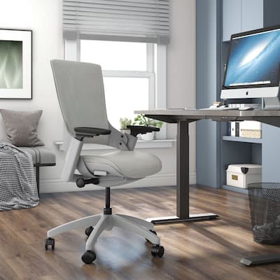 Furniture of America Hudson Modern Grey ANSI-BIFMA Certified Fabric Height Adjustable Office Desk Chair