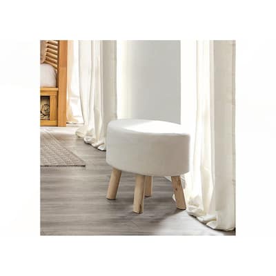 Contemporary Footstool Set of 2 with Angled Wooden Legs for Modern Living