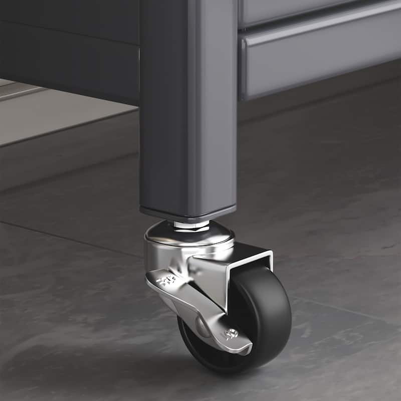 65'' Tall Kitchen Bakers Rack with Flip Door Cabinet, 5 Tier Microwave Stand Coffee Bar with Pegboard Hooks