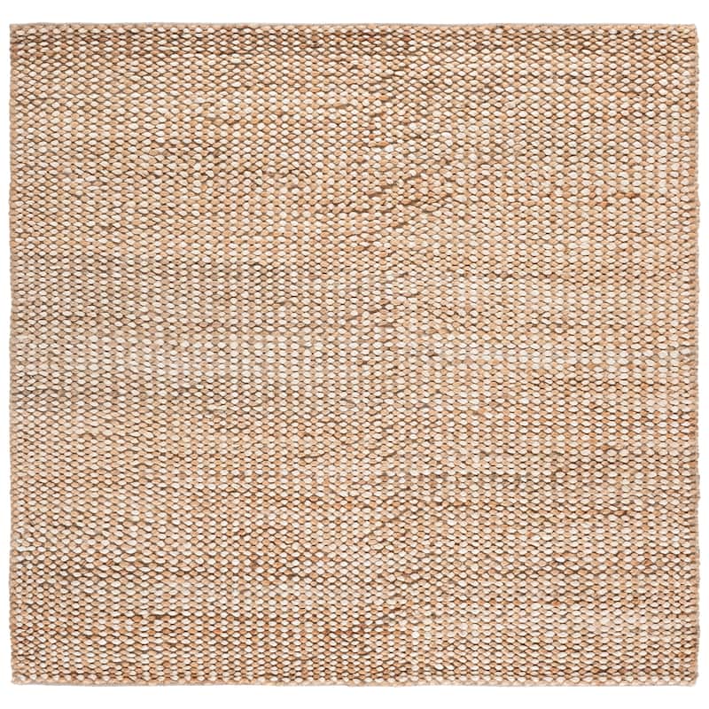 SAFAVIEH Handmade Natural Fiber Couture Seka Jute & Cotton Rug - 6' Square - Natural/Ivory