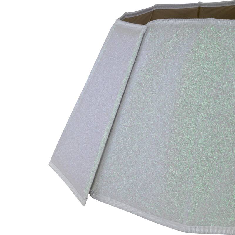 26" Shiny White Fabric Hexagonal Christmas Tree Collar