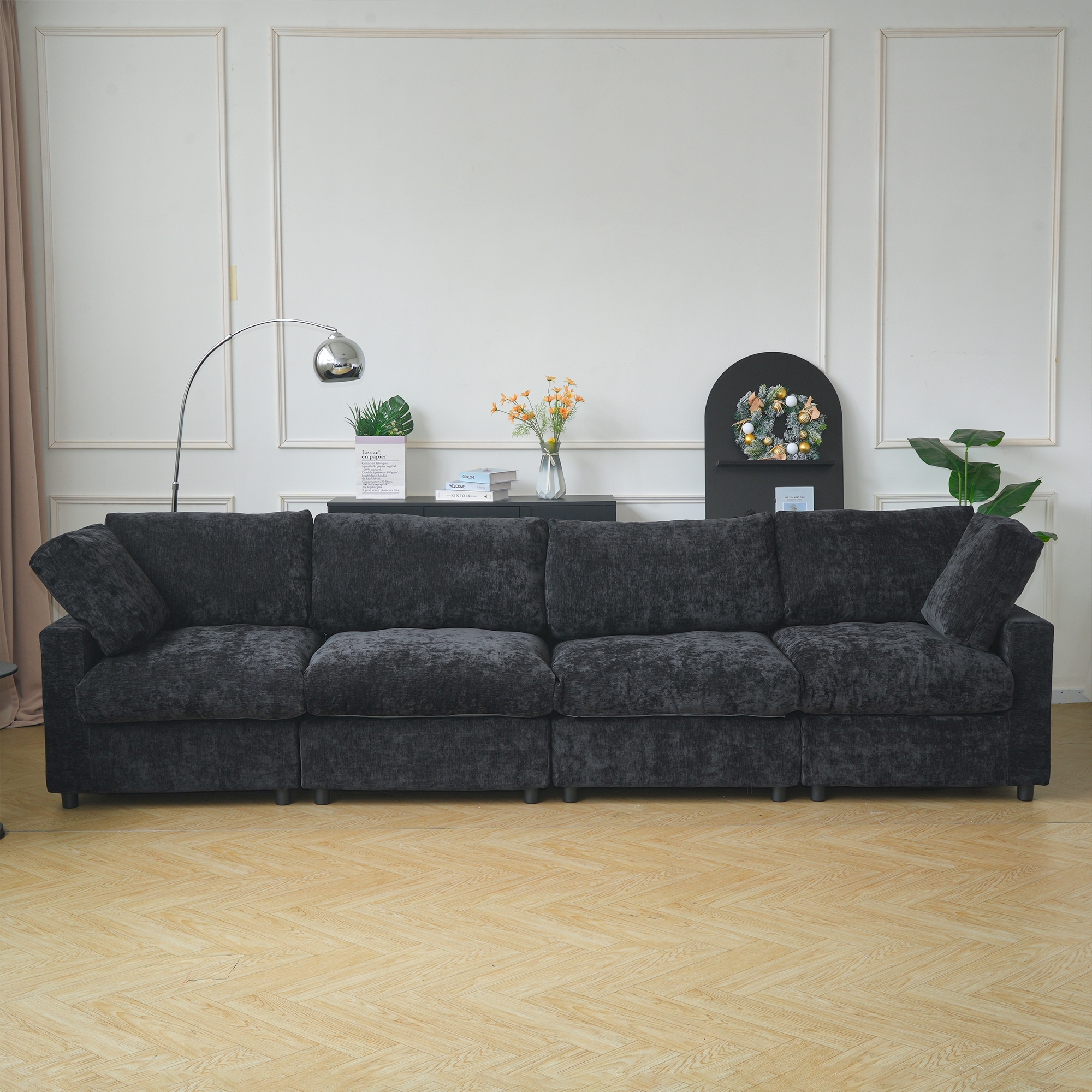 134" Cloud Sectional Sofa, Oversized Modular Sectional Couch ,4 Seat Sofa with Removable Covers