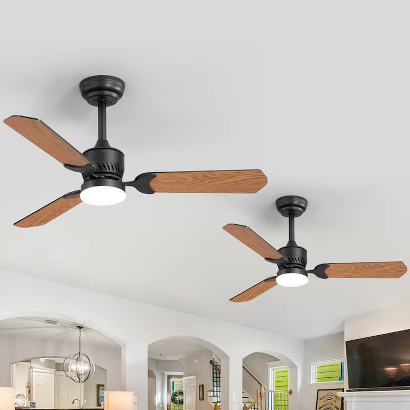 1/2 Set 42-in Integrated Ceiling Fan with LED Light and Remote(3 Reversible Blades） - 2 set - Remote