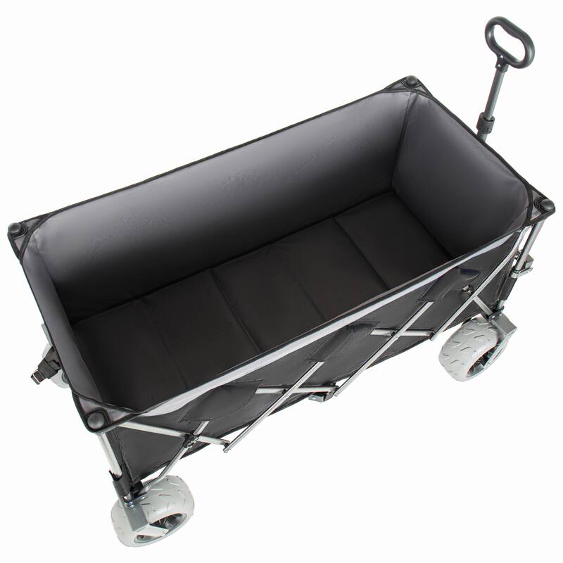52"Extended Heavy-Duty Foldable Utility Wagon, 560lbs, Ultra-Stable Frame, 1:6 Space-Saving Fold, Portable and Collapsible
