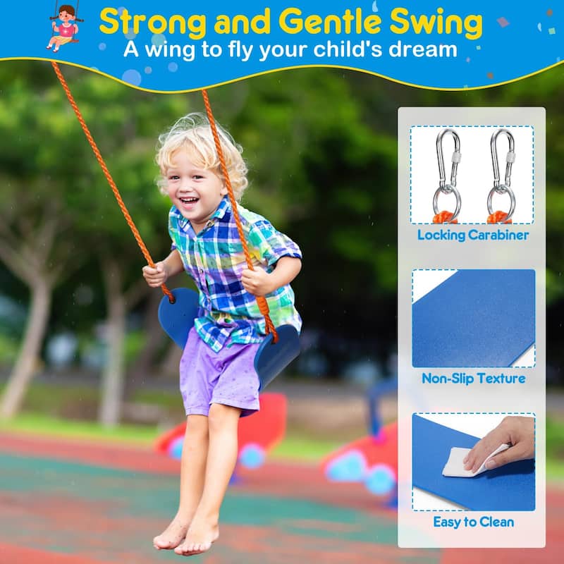 Swing Set with Stand for Kids Heavy-duty Metal A-Frame Outdoor - 86.6 X 68.5 X 72.1 in