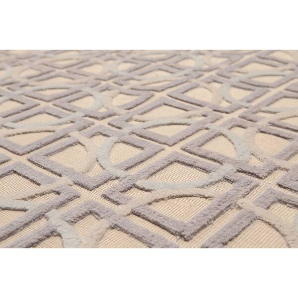 Shop Black Friday Deals On Hand Knotted High Low Pile Beige Grey Oriental Area Rug Wool Modern Oriental Area Rug 6x9 6 X 9 On Sale Overstock 20466727