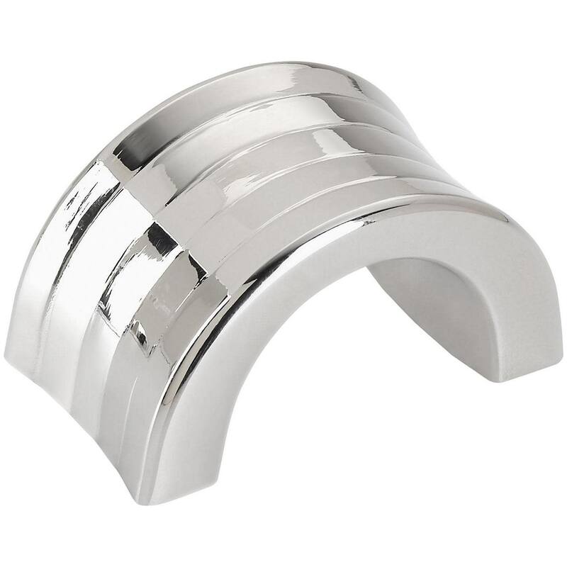 Amerock Concentric 1-1/4 Inch Center to Center Finger Cabinet Pull - Polished Nickel