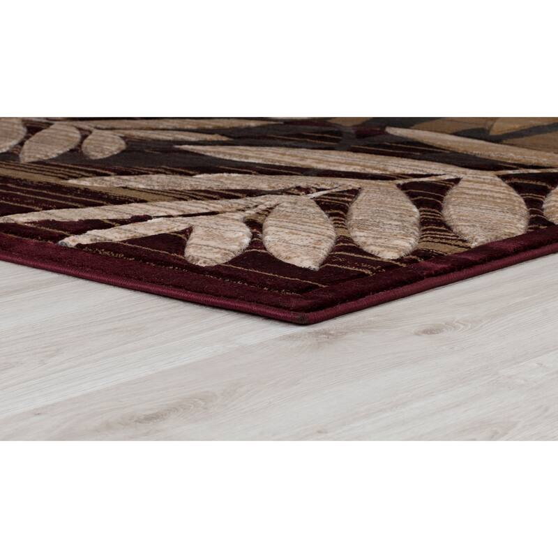 Orelsi Brown/Beige Polyester Area Rug