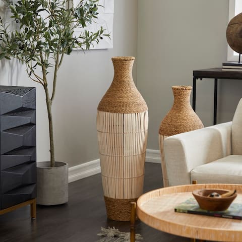Seagrass Handmade Wrapped Tall Floor Vase