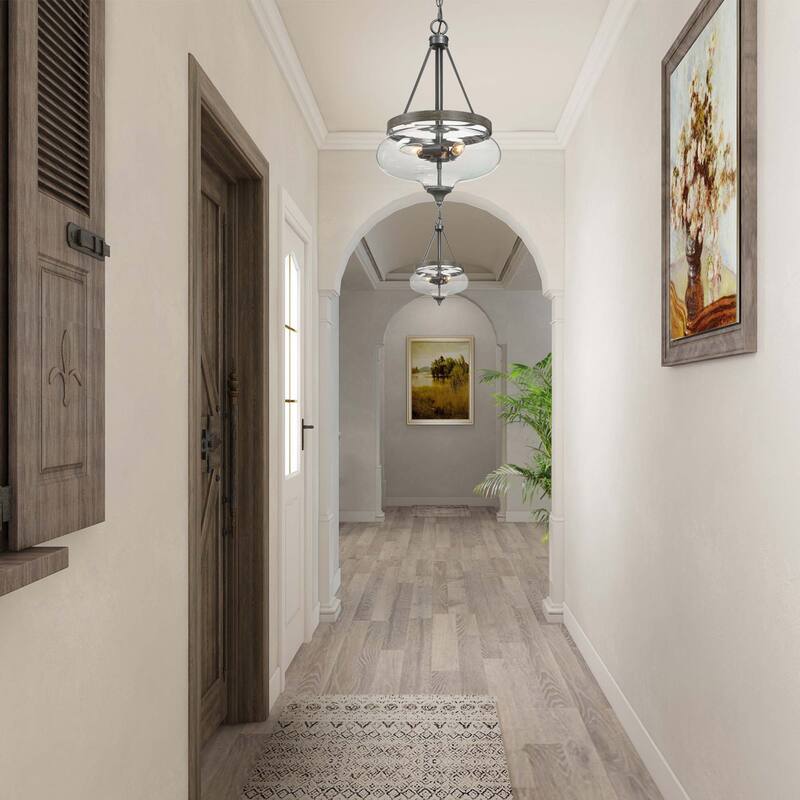 Farmhouse 3-light Glass Ceiling Pendant Lights Chandeliers for Kitchen Island Dining, Living Room