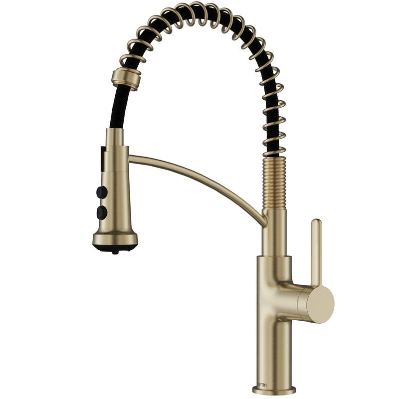 Karran Scottsdale Single Handle Commerical Pull-Down Sprayer Kitchen Faucet - Spot-Free Champagne Bronze