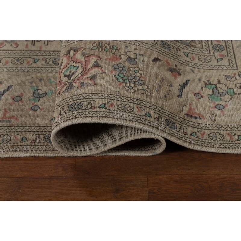 Floral Tabriz Persian Area Rug Hand-Knotted Wool Carpet - 9'10"x 12'6"