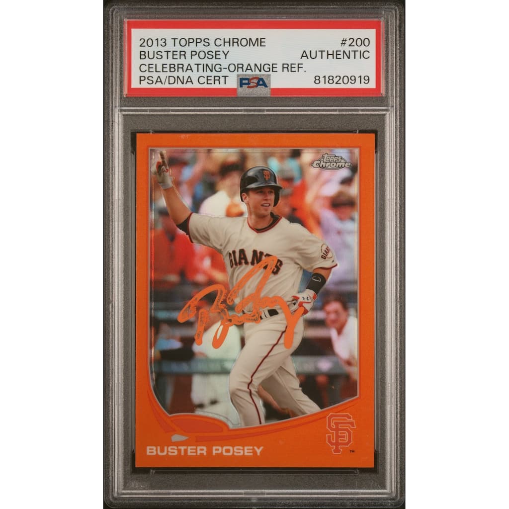 Buster Posey 2013 Topps Chrome Orange Rerfactor Signed Card #200 Auto PSA 820919 - 8'6" x 11'6"